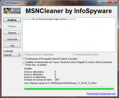 MSNCleaner 1.7.5 - Descargar 1.7.5