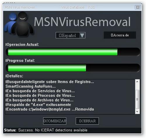 MSN Virus Remover 4.40 - Descargar 4.40